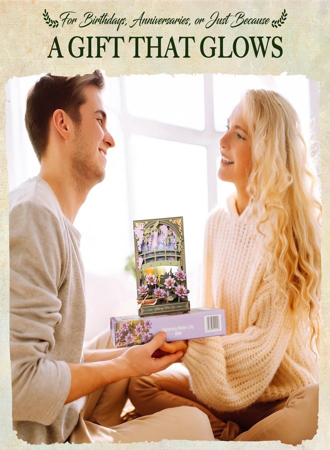 ROBOTIME Wooden Flower Building Sets for Adult with Lights, Wall Art Crafts, Painting Frame Room Decor, Valentine's Day/Anniversary/Birthday Gifts for Women - Image 3